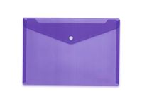HERMA 20078 documententas A4 transparant violet paars, 5 stuks, kleine zichtvakken envelop met drukknop, plastic envelop voor school, universiteit, kantoor, reizen