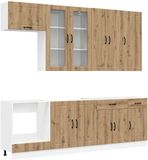 vidaXL Keukenblok LUCCA 8 st Artisanaal eiken Bewerkt hout