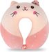 Unyqoos® Coussin de voyage, support cervical, 30 x 30 cm, forme en U, mousse à mémoire de forme, rose