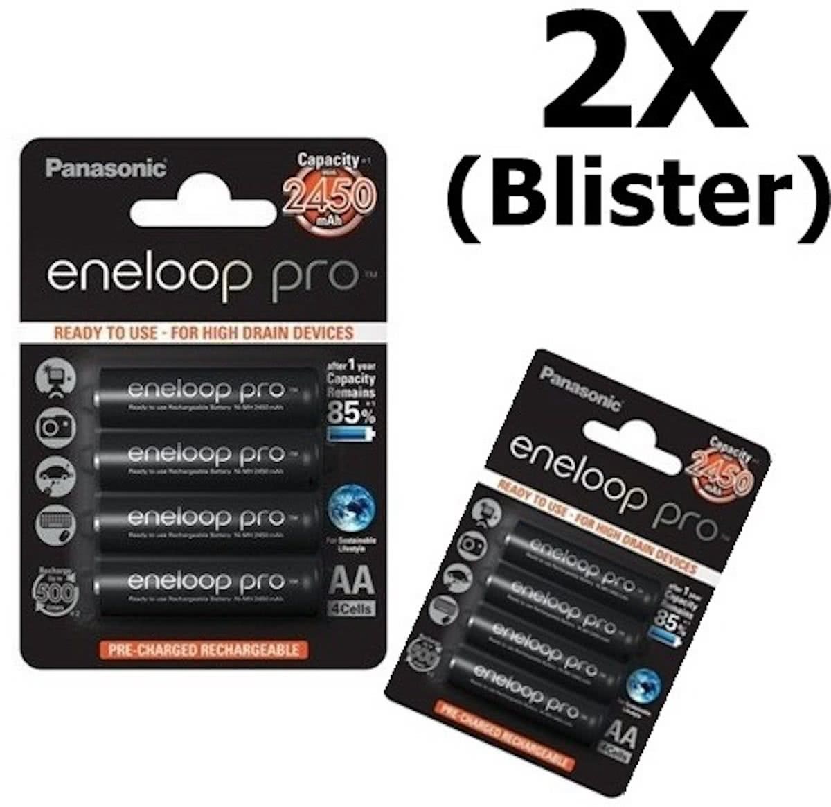 eneloop Pro Voordeelpack - 8 Stuks - AA Panasonic Oplaadbare Batterijen - 2550mAh