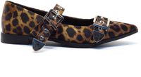 Poelman Camel print bandschoen C24W1501PSH camel Panter