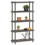 vidaXL - Plankenunit - 5-laags - 100 x 40 x 177 cm - PP - Lichtgrijs