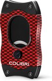 Colibri S-Cut Sigarenknipper - Rood - Koolstofvezel Patroon - Tot 66 Ringmaat - Geschenkdoos