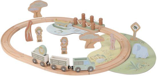 Top1Toys Little Dutch Houten Treinset FSC - Safari Friends
