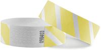 CombiCraft Gestreepte Blanco Tyvek Polsbandjes Geel - 1000 stuks