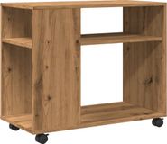 vidaXL Table d'appoint sur roulettes 70x35x60 cm bois chêne artisanal
