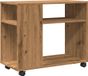 vidaXL Table d'appoint sur roulettes 70x35x60 cm bois chêne artisanal
