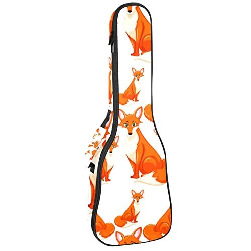 Mersov Concert Ukelele Rugzak, Heavy Duty Ukelele Case Bag met Opslag, Sopraan Concert Tenor Ukelele 10MM Gewatteerde BagBlack SheepsRed Fox
