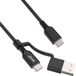 InLine® 2-in-1 USB-C kabel + USB-A adapter, USB 2.0, 100W, TPE, zwart, 1m