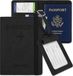 EDIBAZZAR | Set de voyage noir Pochette pour passeport et portefeuille de voyage Pendentif