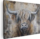 Artaza Canvas Schilderij Hooglandkoe - 120x90 cm - Canvas Print