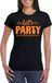 Bellatio Decorations Verkleed shirt voor dames - lets party - zwart - glitter - carnaval/themafeest XXL