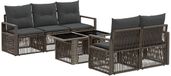 vidaXL Tuinbank Set 6-delig Grijs/Donkergrijs Polyrattan