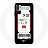 Maniacase Etui voor Xiaomi Poco M3 Pro Luchtkaartje Marrakech Marokko