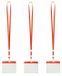 Merkloos Badgehouders/naamkaarthouders - 50x - met rood keycord/lanyard - Polyester - Rood