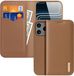 Dux Ducis Hivo Étui livre en cuir véritable pour iPhone 18 Pro Max - Marron