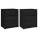VidaXL Nachtkastjes 2 stuks 40x31x50 cm massief grenenhout zwart