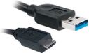 APM 570309 USB-kabel, USB 2.0, USB-A/micro-USB-stekker op stekker, 1 m, zwart