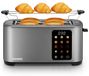 OEM 4-sleufstopper, 1400 W, roestvrij staal, lange gleuven, 9 standen, touchscreen