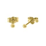 Lucardi Dames Oorbellen bol goldplated 2mm