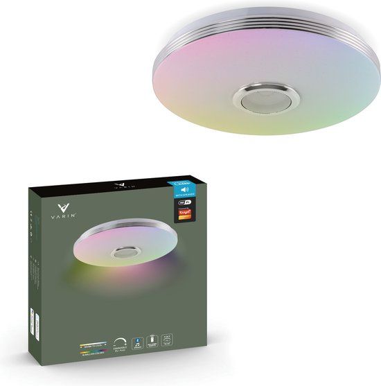 Varin Smart LED Plafondlamp - Ø 33cm - RGB - Bluetooth Speaker - WiFi - Dimbaar