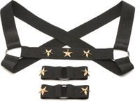 Master Series XR Brands - Borstharnas met Armbanden - Zwart