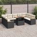 Maison Exclusive - Ensemble de meubles de jardin 10 pièces avec canapé et coussins, noir, en polyrotin