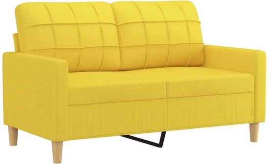 vidaXL Tweezitsbank 120 cm stof lichtgeel