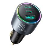JOYROOM JR-CCN07 Autolader met USB-C Kabel, 120W, 3 poorten, Zwart