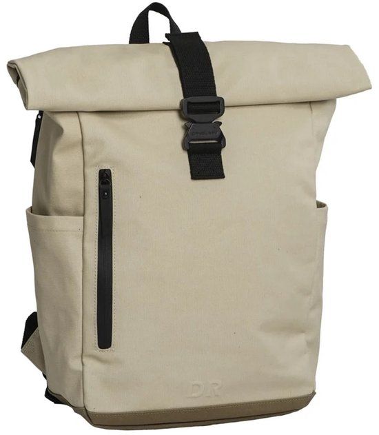 Daniel Ray Wangaratta Coated Canvas Rolltop Rugzak - Laptoprugzak 15,6 inch - 20 Liter - Spat Waterdicht - Beige