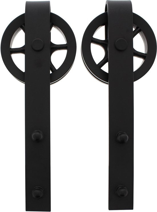 Intersteel Set van 2 hangrollen Wheel 340 mm mat zwart