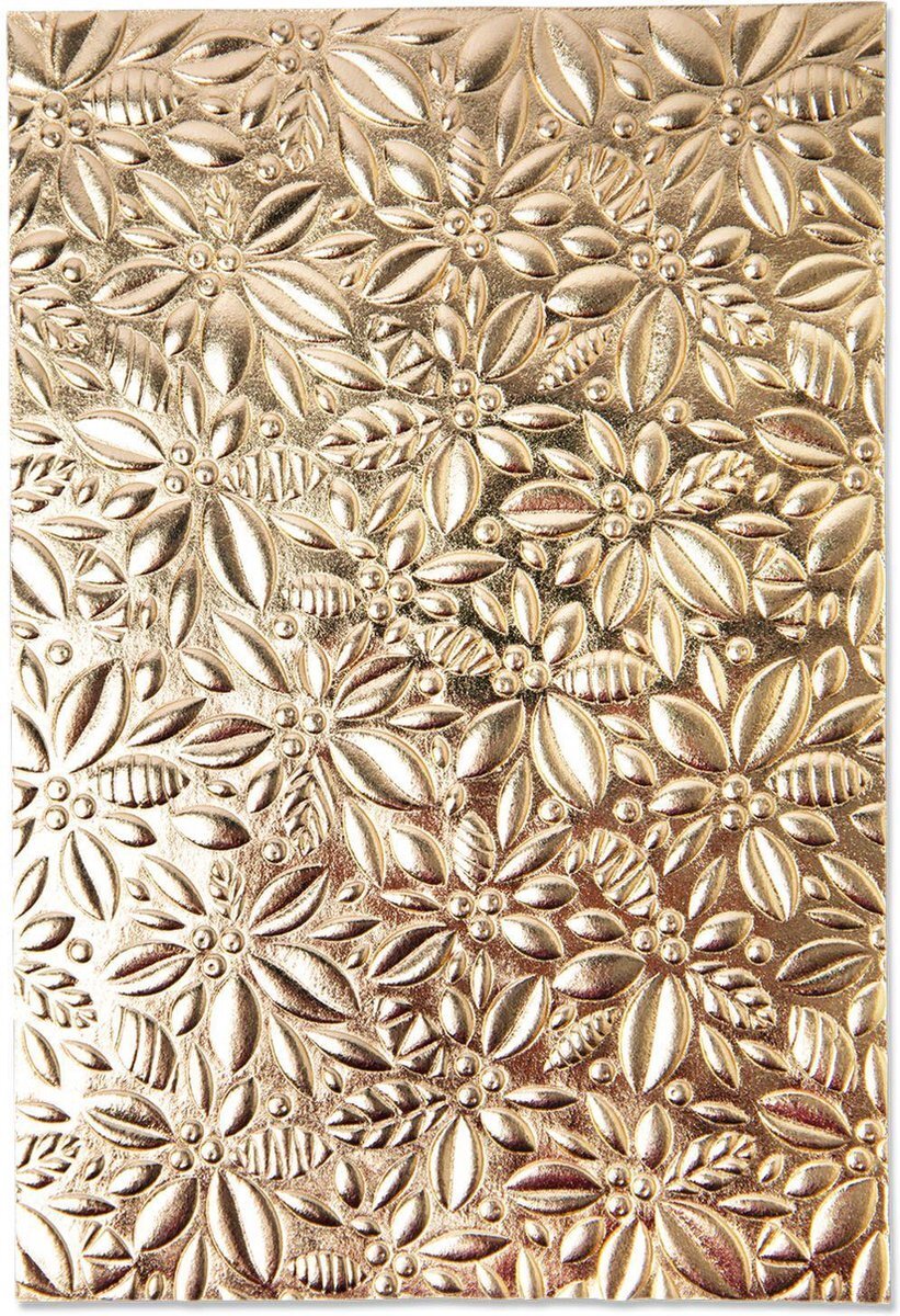 Sizzix 3-D getextureerde indrukken Embossing Folder-Holly door Kath Breen, 665253, Veelkleurig, One Size