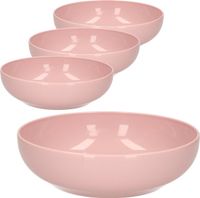 Plasticforte Kommetjes/schaaltjes - 4x - dessert/ontbijt - kunststof - D20 x 6 cm - oudroze