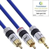 InLine Premium 3,5mm Jack - Tulp stereo audio kabel / blauw - 15 meter