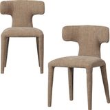 WOOOD Permit Eetkamerstoelen - Polyester - Zand - Set van 2