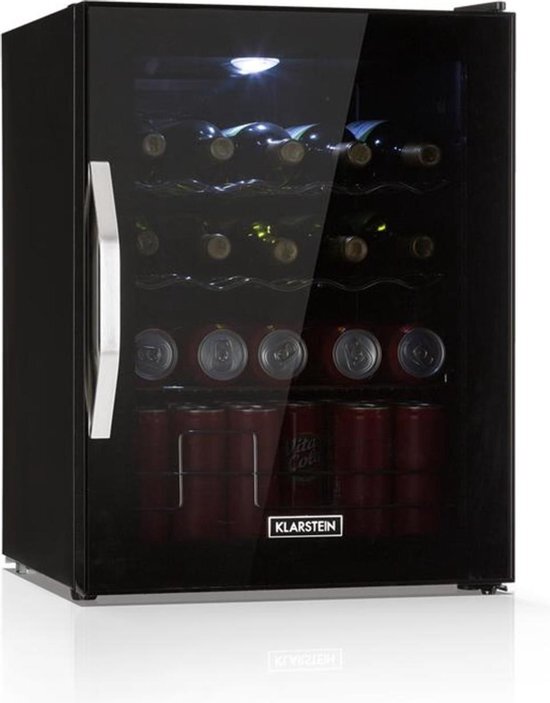 Klarstein Beersafe L Onyx drankenkoellast - glazen deur - minikoelkast - minibar 47 liter - 0 tot 13 ° C zwart