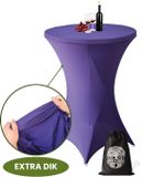 Aventara Statafelrok Paars x 1 – ∅80-85 x 110 cm – Luxe Extra Dikke Stretch Stof – Inclusief Opbergtas – Kras- en Kreukvrije Statafelhoes – Perfect voor Horeca, Bruiloften en Feesten