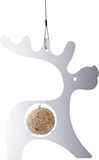 Wedo Rudibird vogelvoerstation van ijzer, 17,5 x 21,5 x 0,1 cm, incl. 50 cm snoer, zilver