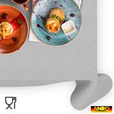 ANRO Tafelkleed Effen linnenlook Grijs 300x140cm Rechte rand Afwasbaar Waterafstotend