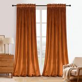 Roslynwood Home Fluwelen Oranje Gordijn 96"