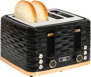 HOMCOM Grille-pain 4 fentes noir