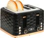 HOMCOM Grille-pain 4 fentes noir