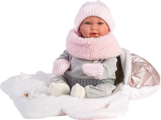 Llorens Mimi Huilende Babypop Roze met Draagzak 42 cm - 74004