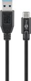 Goobay USB 3.0 A naar USB 3.1 Type C Kabel - 0.5m - Zwart