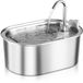 NCD E-Commerce Handel GmbH Fontaine à boire 3,2 litres acier inoxydable, Convient aux chats et aux chiens, fontaine à chat avec pompe et 4 filtres à charbon actif, fontaine silencieuse 30 dB