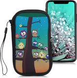 kwmobile hoesje voor smartphones L - 6,5" - Neopreen - Uilboom design - meerkleurig/blauw/bruin