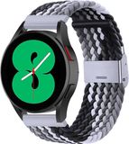 By Qubix - Braided nylon bandje - Grijs / zwart - Geschikt voor Huawei Watch GT 4 / GT 5 (41mm) & GT 5 Pro (42mm)