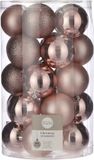 House of Seasons Boules de Noël Doux Rose Clair - 50x boules de Noël en plastique - rose clair - 8 cm - incassable