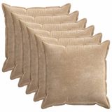 vidaXL Taie d'oreiller 6 pièces bois taupe 80 x 80 cm tissu chenille