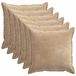 vidaXL Taie d'oreiller 6 pièces bois taupe 80 x 80 cm tissu chenille